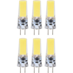 Pack of 6 5 W GY6.35 Light Bulb, 500 Lm, 360° Beam Angle, COB Light Bulb, Silicone Ceiling Light for Living Room (Cool White)