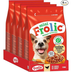 Frolic Mini sausā barība maziem suņiem ar svaigu mājputnu gaļu 4 x 1,5 kg