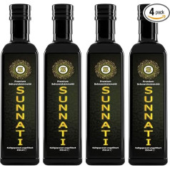 Sunnati® Egyptian Black Cumin Oil Unfiltered, Cold Pressed, 100% Pure 4 x 250 ml (1000 ml)