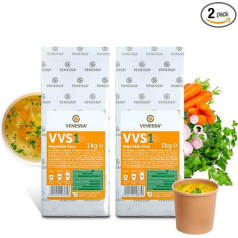 VENESSA VVS1 Smalks dārzeņu buljons 2 x 1 kg - Automātu zupas pulveris - dārzeņu zupa - veģetārā mašīnu zupa - dārzeņu zupa bez gabaliņiem - ātra pagatavošana, piemērota automātiem