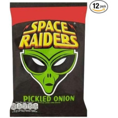 Space Raiders Kukurūzas uzkodas ar sīpolu garšu - 25g - 12 gab. iepakojumā