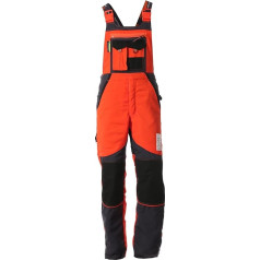 WOODSafe® Cut Protection Trousers Class 2, KWF-Tested Forestry Trousers, Dungarees, Orange/Grey, Men's Forest Work Trousers