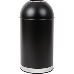 Bolero CW954 40L Black Steel Waste Bin with Open Lid