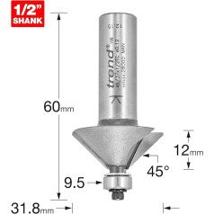 Trend - gultņu vadāmie 45 grādu fasonfrēzes griezēji - 46/37X1/2TC