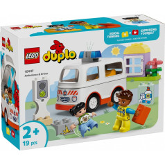 10447 duplo ķieģeļi ātrās palīdzības mašīna ar vadītāju