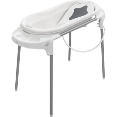 Rotho Babydesign vannas komplekts ar vanniņu un statīvu, ideāli piemērots diviem bērniem, 0-12 mēneši, balts, TOP Xtra, 21041000101