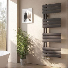 EMKE ovāls vannas istabas radiatora dvieļu turētājs 112 x 40 cm Rokas dvieļu radiators Sānu savienojums Vannas istabas radiators Dvieļu turētājs Radiators Vannas istaba Antracīts 408 Watt