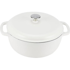 Amazon Basics, SX-75QTYB Emaljēta čuguna čuguna cepeškrāsns, 6,9 l, matēts balts