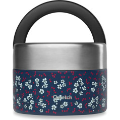 QWETCH - Pusdienu kārba no nerūsējošā tērauda Isotherm - Hanami Blue 650 ml - karstā ēdiena kārba - 5 stundas silta un 7 stundas auksta - ūdensizturīga un BPA nesatur BPA