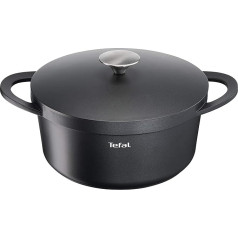 Tefal Trattoria nepielipīga servēšanas panna ar lieto vāku, melna, melna , 24cm