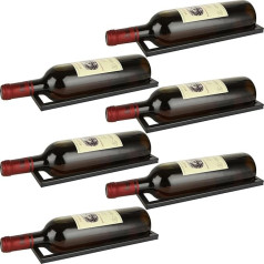 MIVIDE Pack of 6 Wine Rack Metal Black Wall Mounted Bottle Holder Wall Black Wine Rack Black Hanging for All Types of Wines