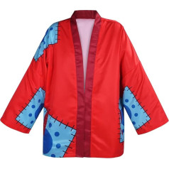 CoolChange Monkey D. Ruffy Kimono jaka, Anime Haori Cape, sarkana, izmēri: S/M, L/XL