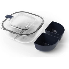 monbento - Pusdienu kārba MB Gourmet Crystal ar nodalījumiem, ražota Francijā - necaurlaidīga - pusdienu kārba, kas ideāli piemērota birojam/ēdiena gatavošanai/skolā - BPA nesatur - pusdienu kārbas pārtikas konteiners