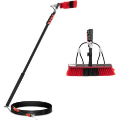 Teleskopiskā birste ar ūdens pieslēgumu 35 cm platu logu paneļu tīrīšanai 175-720 cm platumā