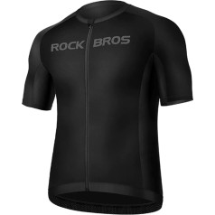 Rockbros Velokrekls ar īsām piedurknēm un svītrām XXXL - melns