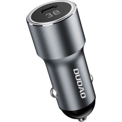 Dudao USB-C 30W PD auto lādētājs - sudraba krāsā