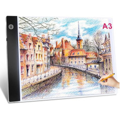 Guiseapue LED Light Pad A3: Valentīna dienas gaismas galda dāvana viņam, regulējama gaismas kastes kopēšanas tāfele, gaismas paliktnis dimantu gleznošanai, skicēšanai, animācijai, gleznošanai, zīmēšanai, dāvana viņas bērniem