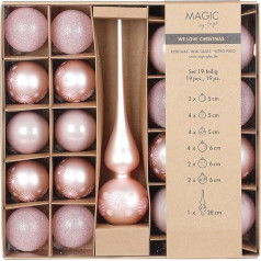 MAGIC by Inge - Ziemassvētku konfekšu komplekts 19 gabaliņi Magnolija ar eglītes rotājumu un konfekšu, Ziemassvētku eglīšu rotājumi Stikls