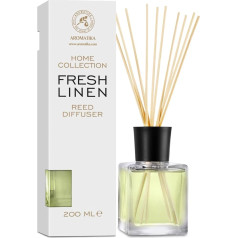Telpu aromātiskais difuzors Fresh Laundry 200 ml - Telpu aromātiskais difuzors ar kociņiem - Svaiga veļa - Aroma difuzors - Gaisa atsvaidzinātājs - Smaržu difuzors - Telpu aromāts - Niedru difuzors