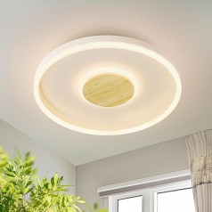 LUOLONG LED griestu gaisma Koka apaļais griestu gaisma 40 cm 35 W Dimmable guļamistabas lampa 3000-6000 K balta griestu gaisma LED koka dzīvojamās istabas lampa Bērnu istabas kabinets Koka griestu lampas ar tālvadības pulti