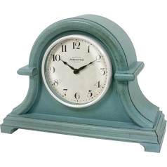 Presentime & Co. Vintage Farmhouse Mantel Clock Series, Napoleon Desk & Shelf Clock, 13 x 10 collas, izliekts objektīvs, kvarca mehānisms, antīkā tīteļkrāsas apdare (mājas dekorēšana/galda dekorēšana)