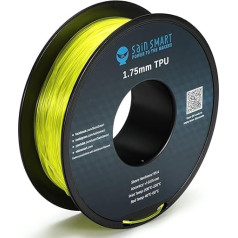 SainSmart TPU 3D printera filaments 1,75 mm 0,8 kg, visas krāsas, dzeltens