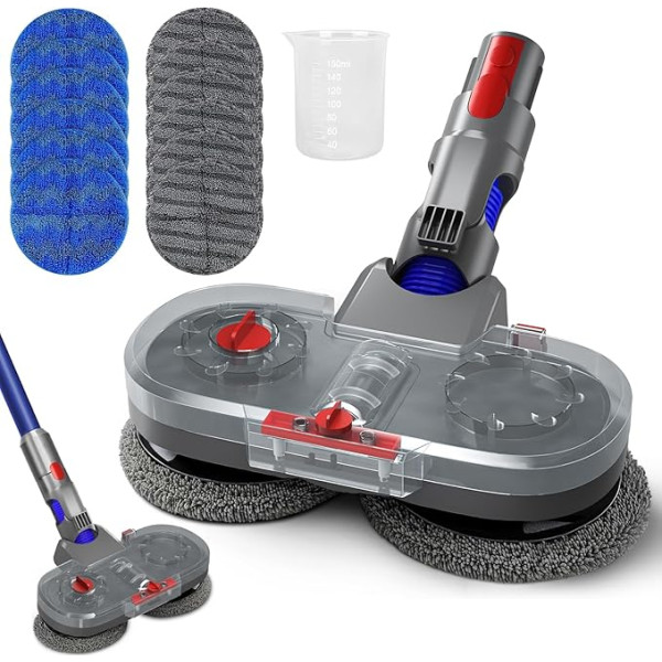 Dyson V7/V8/V10/V11/V15 putekļsūcējamam putekļu sūcējamam putekļu sūcējamam putekļu sūcējam, elektriskā grīdas mopa ar noņemamu ūdens tvertni un 12 mazgājamu mopu iepakojumu (pelēks)