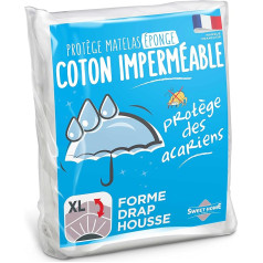 SWEETHOME Protege-matelas éponge 100% coton - Impermeable - 160x200 cm