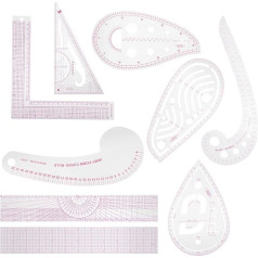Dressmaking Ruler Set, 9 gabali Quilting Template Apģērbu rullis, Tailor šūšanas rullis