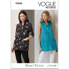 Vogue Paper Pattern V2030B5 Sieviešu Tunika ar Marcy Tilton B5 (36-38-40-42-44)