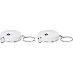 ieguves karte 2 x lentes mērītājs 1.5M izvelkamais Tailor Tape Pocket Size ar atslēgu piekariņu ķermeņa auduma šūšanai un amatniecībai White