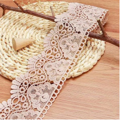 Blausky 1 jards izšūšanas poliestera lentes, Vintage Lace Trim, 10 cm plata mežģīņu lenta, viļņota dekoratīvā lenta, mežģīņu robežas izšuvumi, dekoratīvā lenta, aizkariem, galdautiem, pārklājiem,