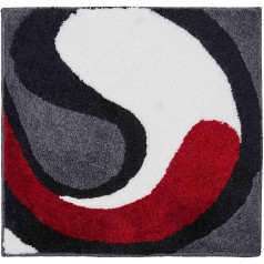 Grund Dizaina vannas paklājs COLANI, īpaši mīksts un absorbējošs, pretslīdošs, Colani 7B, mazs paklājs 60x60 cm, pelēkbalts