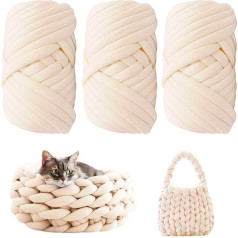 CEWROM Pack of 3 Chunky Wool, 250 g, 25 m bieza vilnas dzija, lielgabarīta roku adīšanas vilna, bieza vilna adīšanai ar rokām, rupja Islandes vilna, Chunky Knit mīksta vilnas dzija, mājdzīvnieku gulta, dīvāns (dzeltenīga)