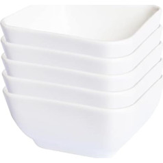 Pirhosigma 5 iepakojuma 7,5 cm kvadrātveida porcelāna bļodas sojas mērcei Keramikas bļodas vakariņām, cepšanai, grilēšanai un gatavošanai baltā krāsā