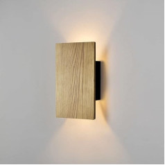 ouglres Vintage koka sienas lampa ar slēdzi, industriāls dizains, iekštelpu sienas lampas viesistabai, guļamistabai, gaitenim, retro koka nakts lampa, silti balta, LED 8 W, 1 gab. komplektā