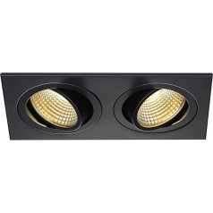 SLV NEW TRIA DL Square Set LED griestu padziļinājumā iebūvēts zemgaismotājs COB, 2700 K, 15 °, iekļauts draiveris, Clip Feathers, melns 113890