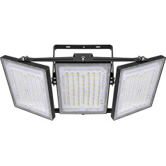 STASUN Outdoor LED Floodlight, 600 W 54000 LM Outdoor Spotlight, 5000 K LED Spotlight Outdoor, IP66 Waterproof Outdoor Floodlight, Outdoor Safety Light with 3 Adjustable Heads for Yard, Street,