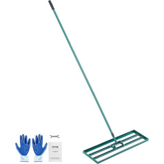 VEVOR zāliena slotiņa 91 x 25 cm pamatnes plāksnes izlīdzināšanas instruments Alumīnija sakausējuma un Q235 tērauda izlīdzināšanas grābeklis 1981 mm pole pamatnes plāksne Golfa zāliena izlīdzināšanas instruments smilšu, augsnes, kompost