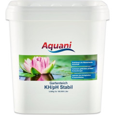 Aquani KH/pH Stable 5000 g palielina karbonātu cietību, lai nodrošinātu stabilas ūdens vērtības, veselīgas zivis un optimālu bioloģisko piesārņotāju noārdīšanos dīķī.