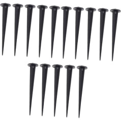 Happyyami Zāles lampas turētājs Saules pazemes gaisma Saules ceļu apgaismojuma apgaismojums Kolku terases lampas āra lietošanai LED āra prožektors Ground Spike Die-Cast Aluminium Black Pack of 15