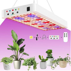 65 vatu LED augšanas lampa, augu lampa LED pilna spektra ar dubulto slēdzi Veg/Bloom, LED augšanas gaismas augu gaisma ar Daisy Chain funkciju, augu gaisma 60 x 60 cm augošas telts augu audzēšanai