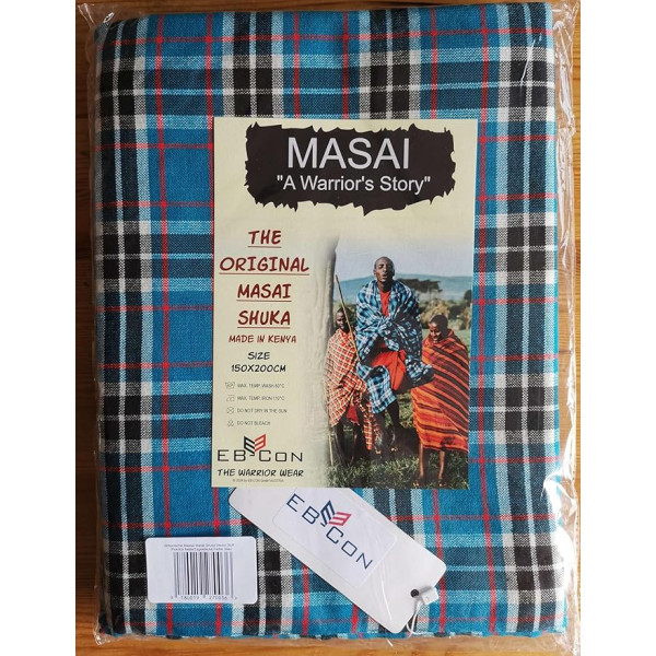 EB-CON Āfrikas Masaju Masai Shuka sega no auduma Cum Picnic Mat/Bedspread (zila)