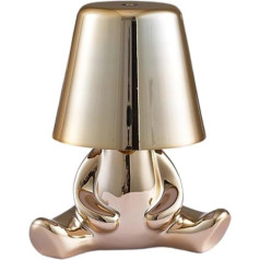 WLFKL Schreibtischlampe Kreative Kleine Goldene Figur Tischlampe, Wiederaufladbares Nachtlicht, Multifunktionale Touch-verstellbare Tischlampe Büromöbel(B)