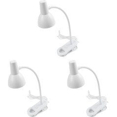 Uonlytech 3gab Decor Desk Clamp Study Style Light: Uzlādējams Creative Ērta un ērta gaisma Delikāta gaisma Video galda lampas gaisma Balta elastīga kopmītņu grāmata Darba dekoratīvais acu lasīšanas klips