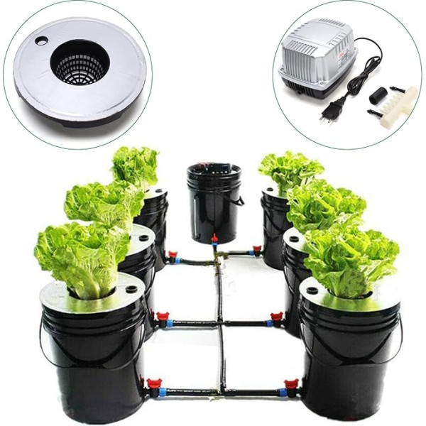 Wiyuer Hydroponic Hydroponic Kit 20Lx7 Bucket Indoor Hydroponic Propagation System Automātiskā audzēšanas hidroponiskā pavairošanas sistēma Grow Kit for Home