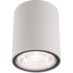 Licht-Erlebnisse Fabiano LED āra apgaismojums IP54 Modern Aluminium White Diametrs 9 cm Pret laikapstākļiem izturīgs āra lampas Griestu gaisma Ieejas gaisma