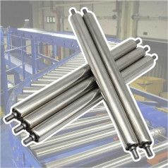 AMUFJJ Förderband Tragrollen Hochleistungs-Förderrollen 100-1000 mm, Edelstahl-Schwerkraftförderer-Ersatzrohr, Industrielle Lagerrollen Für Tischkreissäge/Montagelinie(Long 700mm(27 3/5