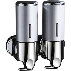 JTBDWOSK Ziepju dozators, šampūna želejas dozators, kondicioniera šķidruma sūknis, pie sienas, liela tilpuma roku dezinfekcijas līdzekļa pudele (1000 ml), sudraba krāsā