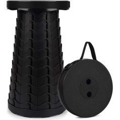Hesanzol Pārnēsājams teleskopiskais taburete, izvelkamais saliekamais taburete kempingam, dārzam, makšķerēšanai, pārgājieniem, ceļojumiem, bārbekjū, regulējams saliekamais taburete, maksimālā slodze 180 kg